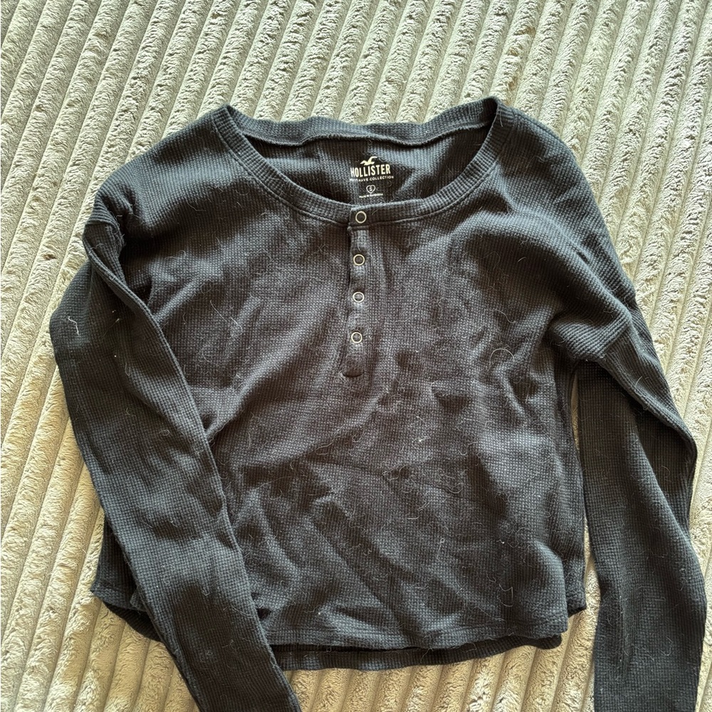 Hollister Charcoal Long Sleeve Top